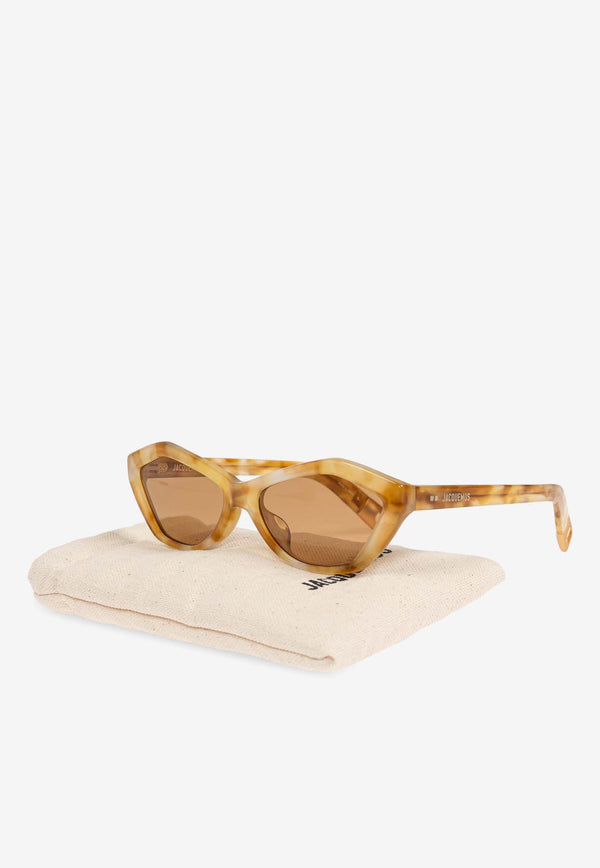 Jacquemus Bambino Geometric Sunglasses Brown JAC42 0-C8SUN