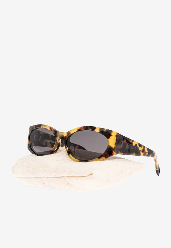 Jacquemus Metal Logo Oval Sunglasses Gray JAC4 0-C9SUN