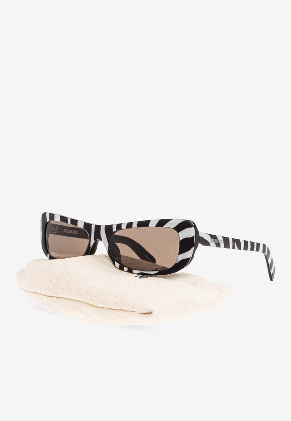 Jacquemus Capri Rectangular Sunglasses Gray JAC55 0-C8SUN