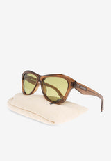 Jacquemus Logo Print Round Sunglasses Green JAC59 0-C2SUN