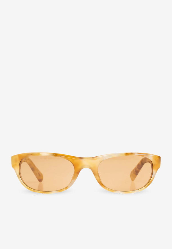 Jacquemus Logo Print Square Sunglasses Yellow JAC63 0-C4SUN