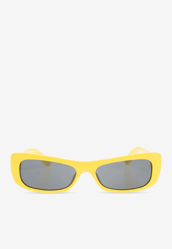 Jacquemus Capri Rectangular Sunglasses Gray JAC55 0-C5SUN