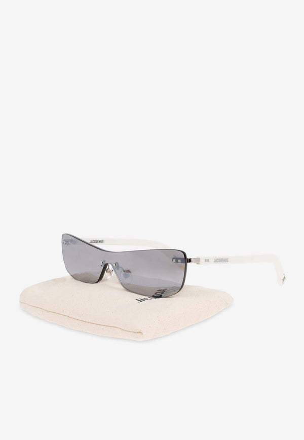 Jacquemus Mirada Shield Sunglasses Gray JAC69 0-C3SUN