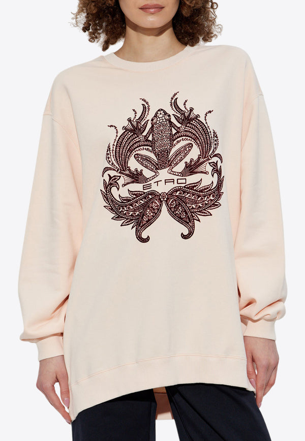 Etro Flocked Print Sweatshirt Pink WRMB0007 AU074-F0600