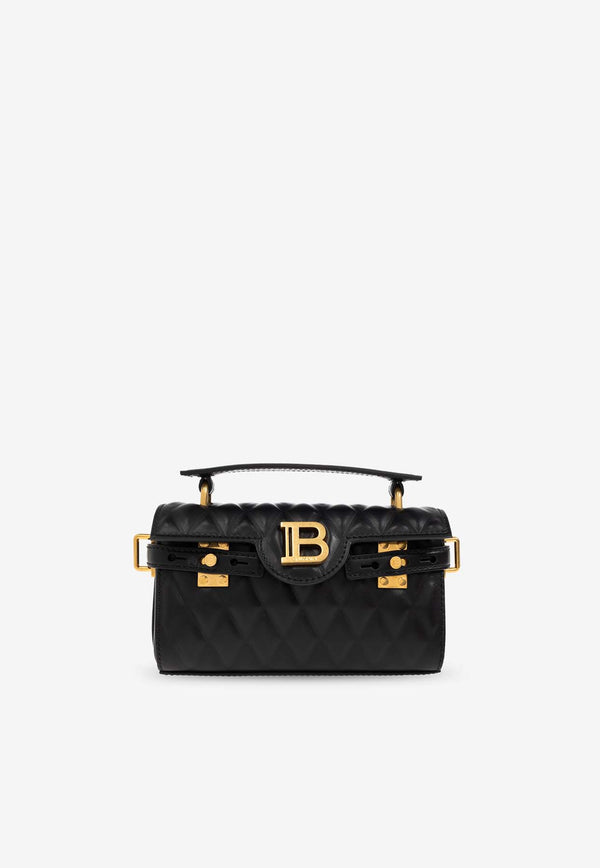 Balmain Mini B-Buzz 19 Quilted Leather Crossbody Bag Black EN1AE742 LHLB-0PA