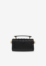 Balmain Mini B-Buzz 19 Quilted Leather Crossbody Bag Black EN1AE742 LHLB-0PA