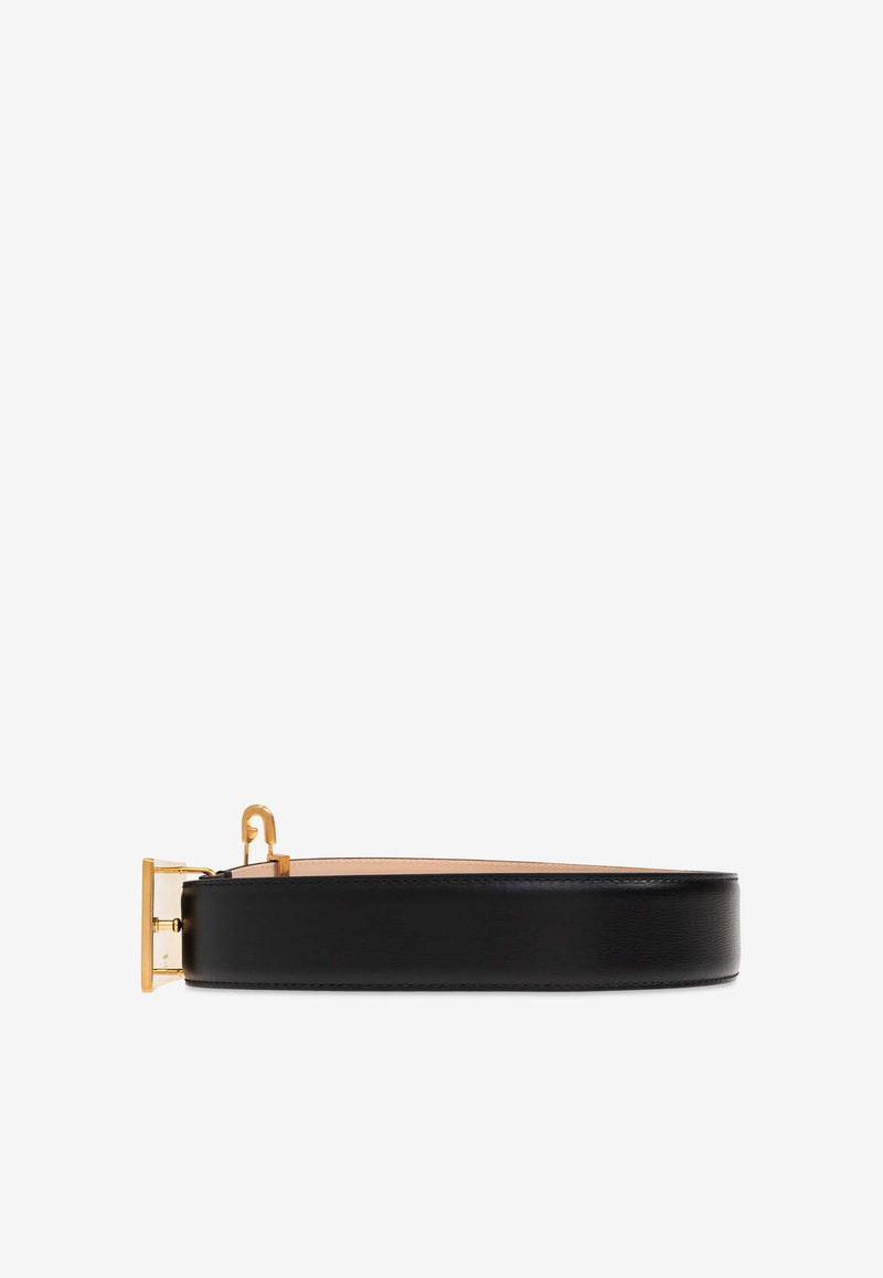 Balmain Safety Pin Leather Belt Black EN1WJ167 LSLX-0EN