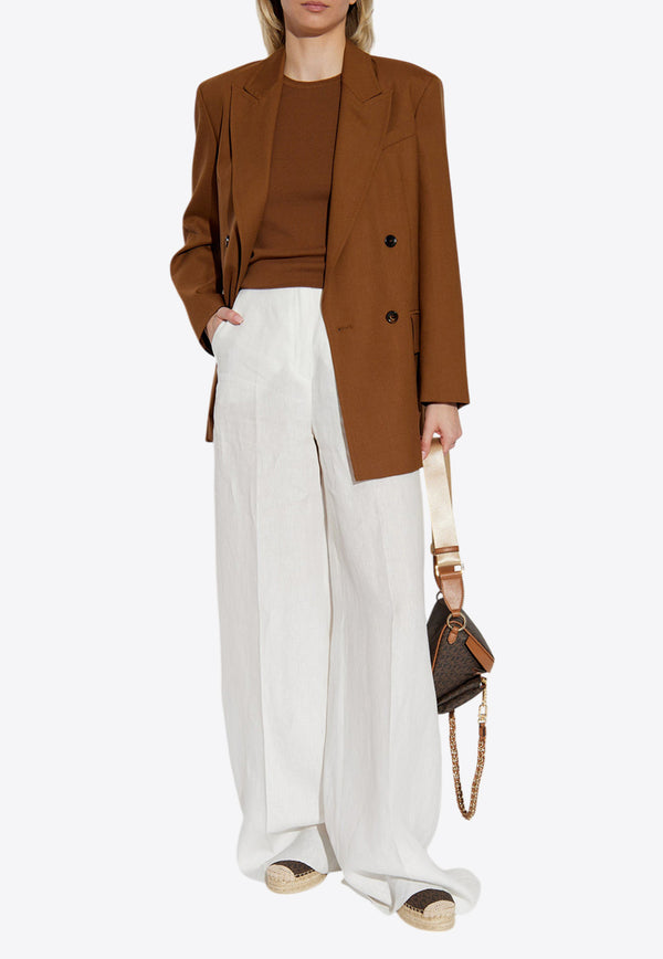 Max Mara Sequoia Linen Pants White SEQUOIA 2511131092-005