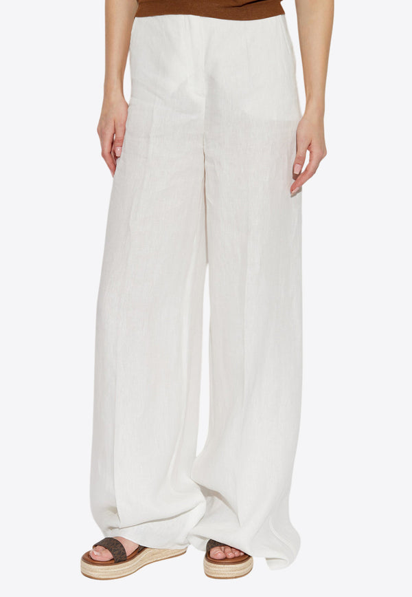 Max Mara Sequoia Linen Pants White SEQUOIA 2511131092-005