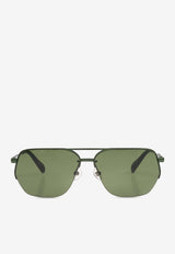 Jacquemus Flat Aviator Sunglasses Green JAC67 0-C4SUN