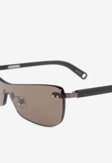 Jacquemus Shield Logo Sunglasses Gray JAC69 0-C1SUN