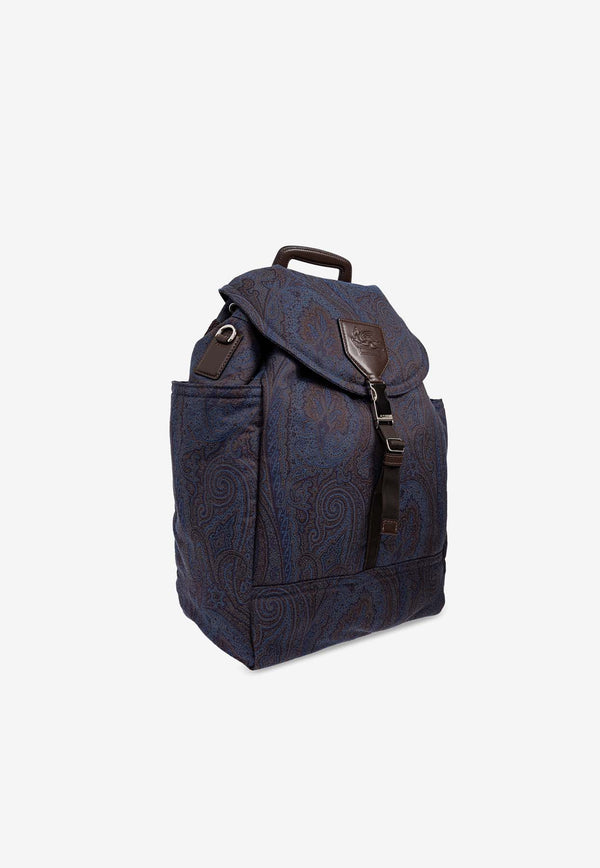 Etro Paisley Motif Canvas Backpack Navy MP1F0006 AA061-S9883