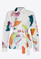 Max Mara Quiete Printed Long-Sleeved Shirt  White QUIETE 2511111082-002