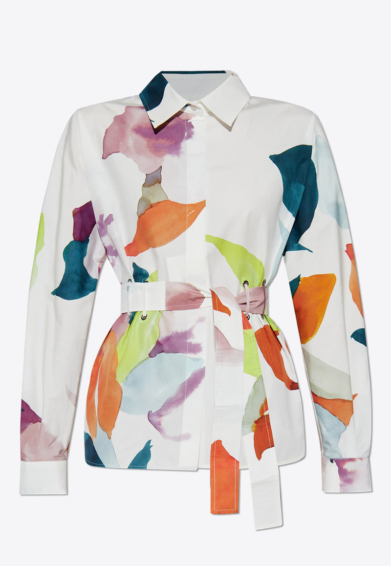 Max Mara Quiete Printed Long-Sleeved Shirt  White QUIETE 2511111082-002