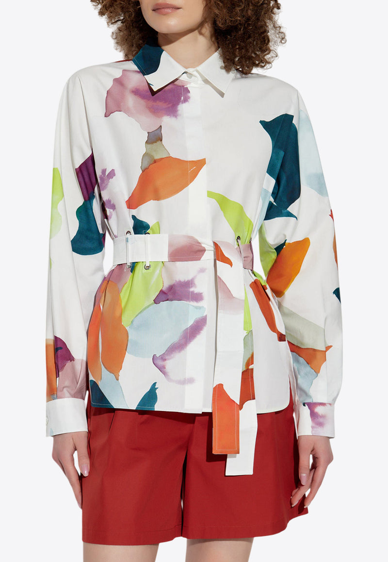 Max Mara Quiete Printed Long-Sleeved Shirt  White QUIETE 2511111082-002