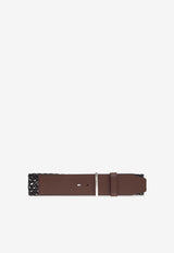 Max Mara Braided Woven and Leather Belt Brown WAISTBAND60 2514501032-005