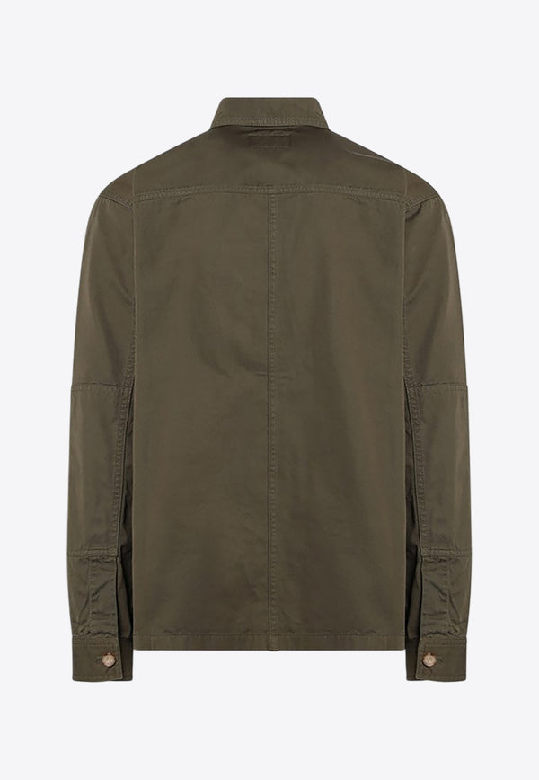 Saint Laurent Long-Sleeved Twill Overshirt Khaki 816396Y03JC/Q_YSL-3007