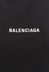 Balenciaga Logo-Embroidered Crewneck T-shirt Black 818431TPVK1_1070