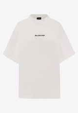 Balenciaga Logo-Embroidered Crewneck T-shirt White 818431TPVK1_9040