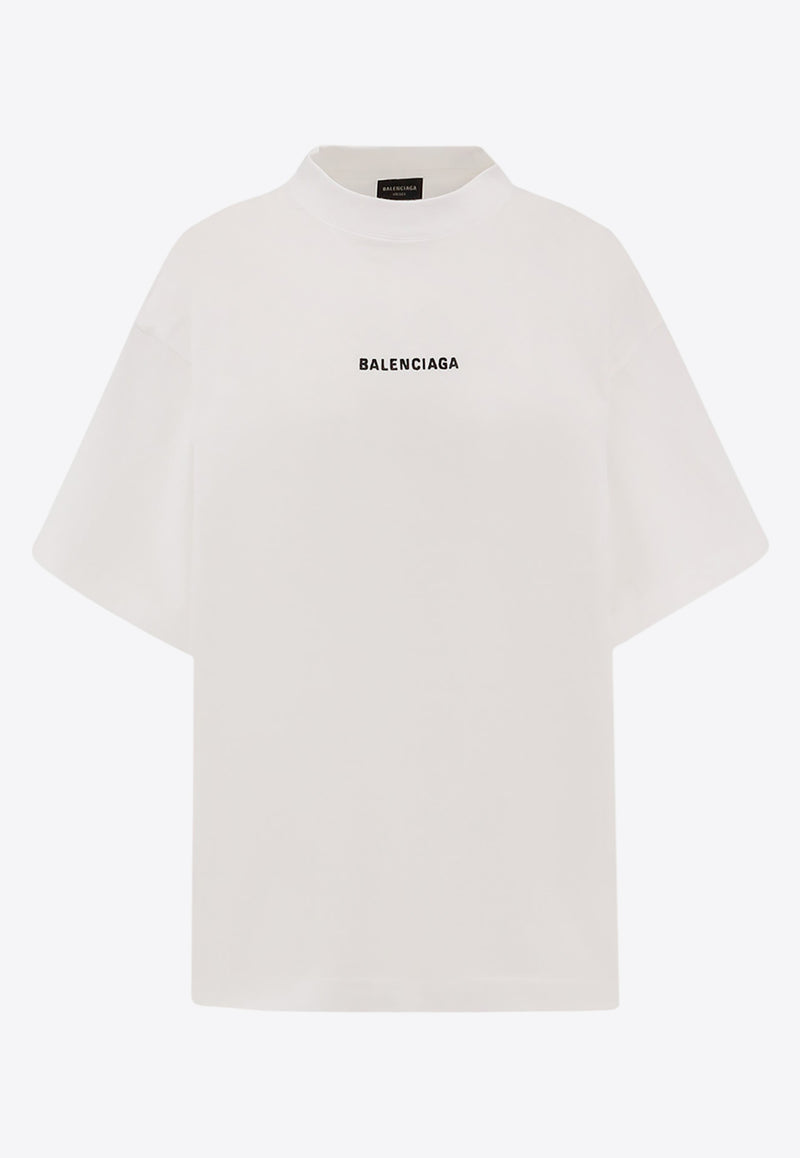 Balenciaga Logo-Embroidered Crewneck T-shirt White 818431TPVK1_9040