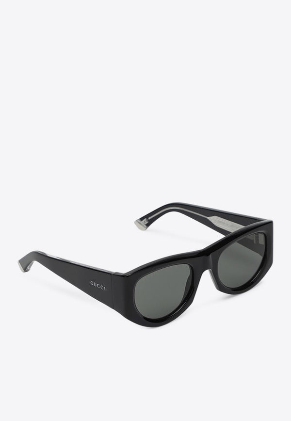 Gucci Logo Lettering Geometric Sunglasses Gray 819799J0740/Q_GUC-1012