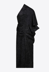 The Row Dorota One-Shoulder Draped Midi Dress Black 8353W3405/P_THERO-BLK