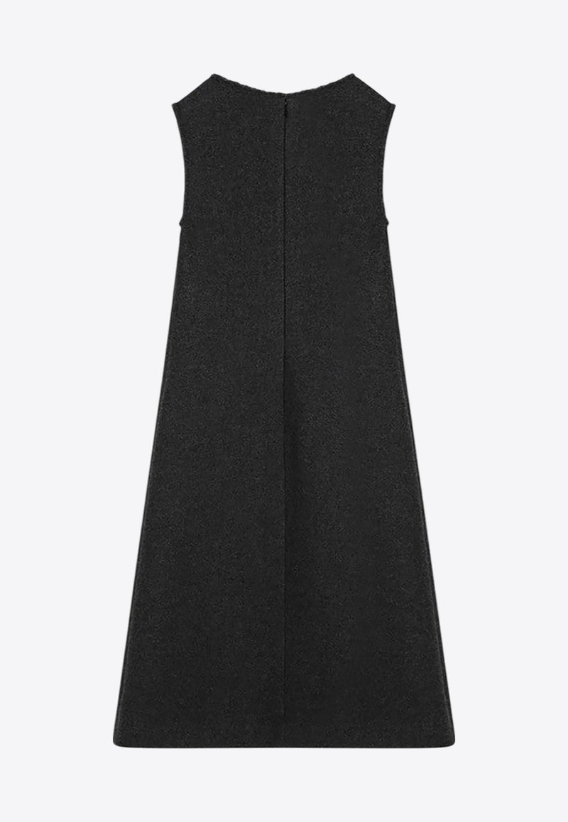 The Row Amor Sleeveless Wool-Blend Midi Dress Gray 8369W1439/P_THERO-DGM