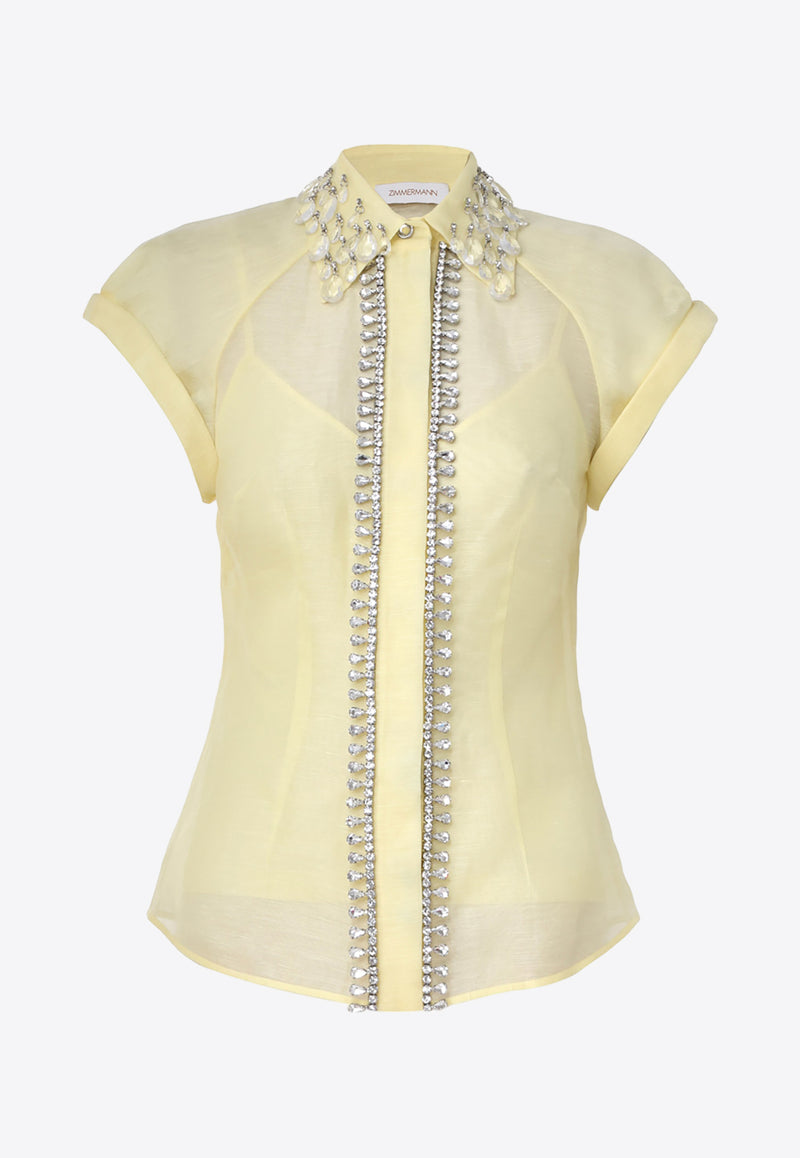 Zimmermann Matchmaker Crystal-Embellished Blouse 8837TMATYELLOW