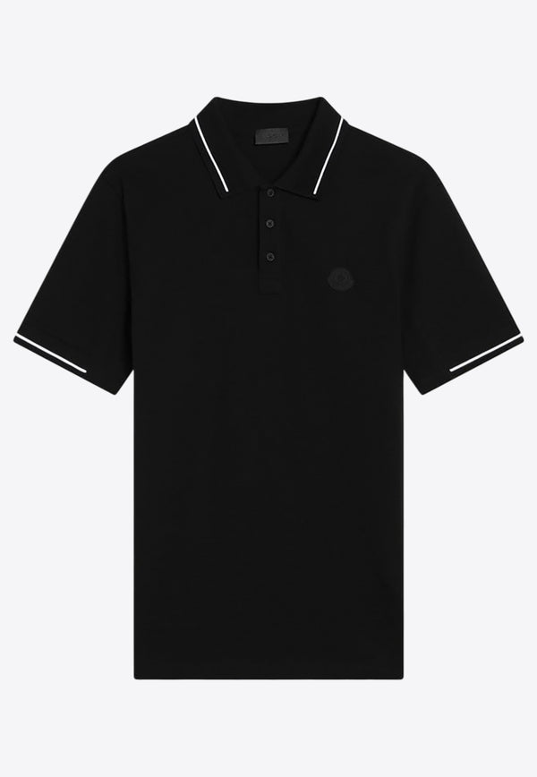 Moncler Logo Embroidered Polo T-shirt Black 8A000-0889A16/Q_MONCL-999