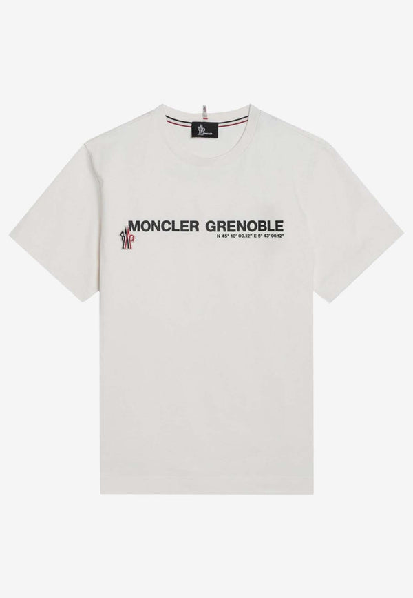 Moncler Grenoble Logo Print Crewneck T-shirt Cream 8C000-0189AWI/Q_MONGR-041