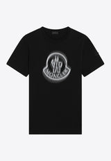 Moncler Blurred Logo Print T-shirt Black 8C000-0489A17/Q_MONCL-999