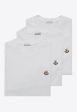 Moncler Logo Patch Basic T-shirt - Set of 3 White 8C000-26829H8/Q_MONCL-001