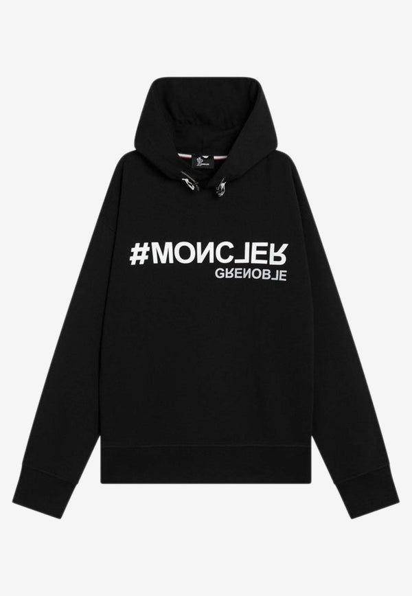 Moncler Grenoble Logo Embroidered Hooded Sweatshirt Black 8G000-108098U/Q_MONGR-999