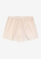 Zimmermann Kids Girls Halliday Embroidered Shorts 9172ASS241BEIGE