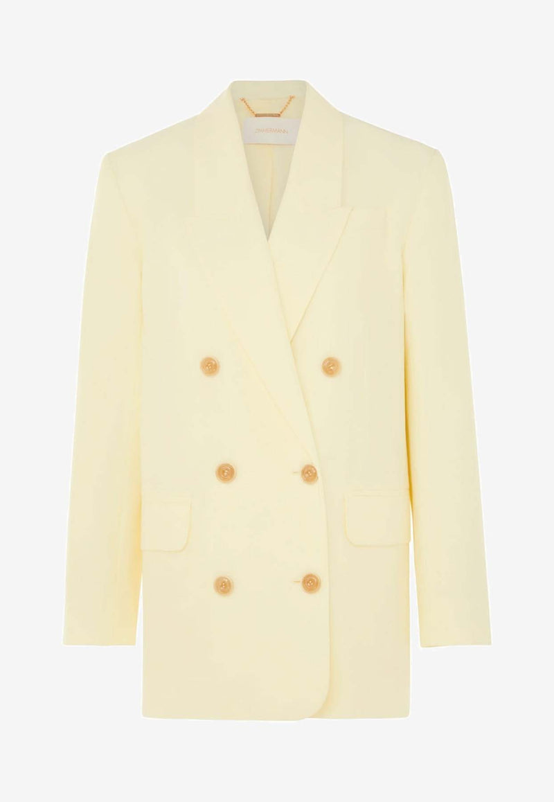 Zimmermann Harmony Double-Breasted Blazer Yellow 9390JS242YELLOW