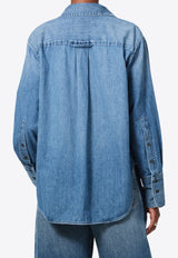 Citizens of Humanity Ruffled Yoke Denim Shirt 9411-1527BLUE