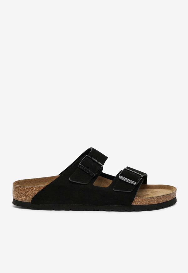 Birkenstock Arizona Double-Buckle Leather Slides 951323SUE/O_BIRKE-BLK