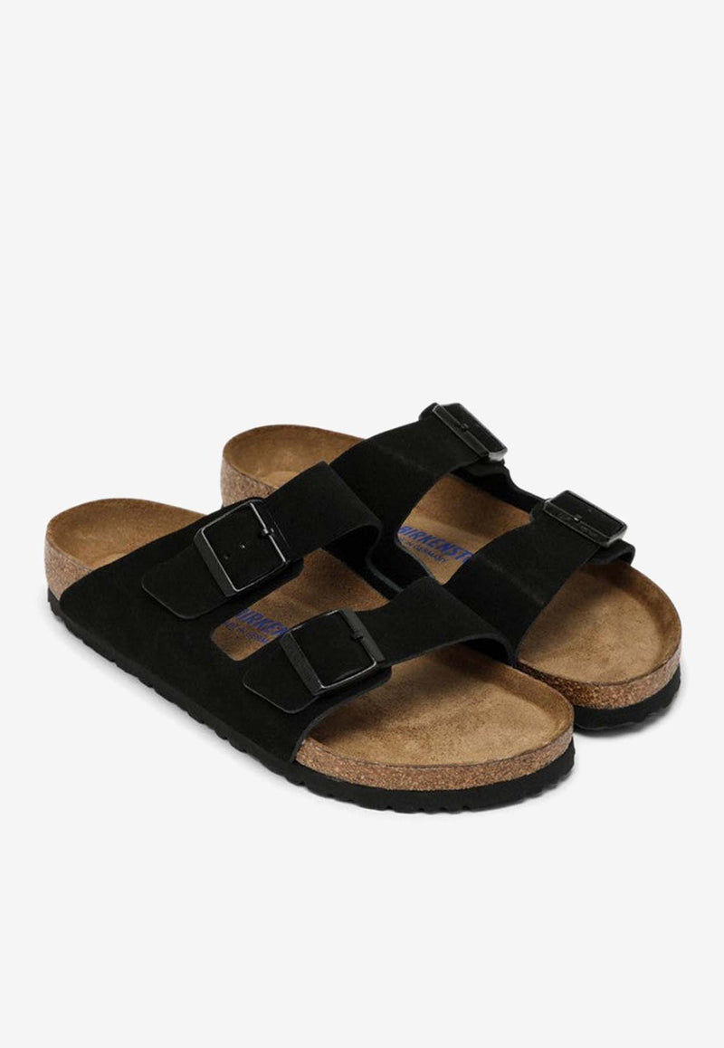 Birkenstock Arizona Double-Buckle Leather Slides 951323SUE/O_BIRKE-BLK