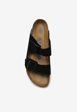 Birkenstock Arizona Double-Buckle Leather Slides 951323SUE/O_BIRKE-BLK