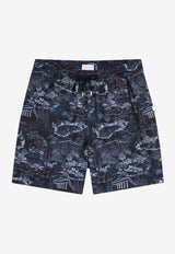 Derek Rose Maui Printed Swim Shorts Navy 9761-MAUI066NAVNAVY