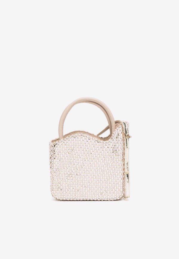 Le Silla Mini Ivy Crystal-Embellished Top Handle Bag 9979UBAGXXXXSTR 907 Metallic