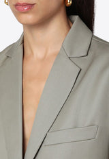 Anine Bing Quinn Single-Breasted Wool Blazer Khaki A-01-7073WO/P_ANINE-250