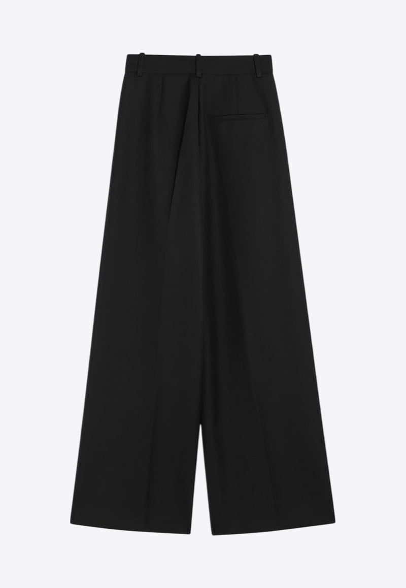 Anine Bing Lou Palazzo Wool-Blend Pants Black A-03-10389PL/Q_ANINE-BLK26