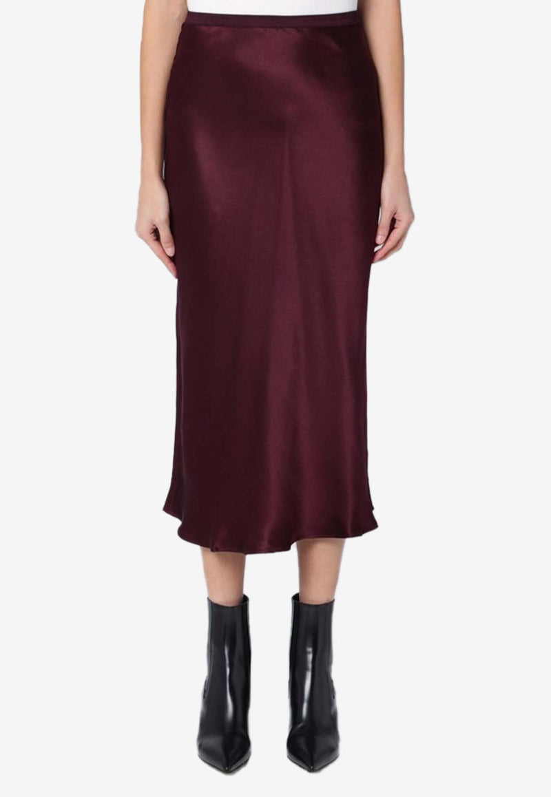 Anine Bing Bar Silk Midi Skirt Burgundy A-04-4001SI/Q_ANINE-RED15