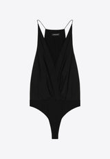 Anine Bing Shiloh V-neck Silk Crepe Bodysuit Black A-07-10820SI/Q_ANINE-BLK26