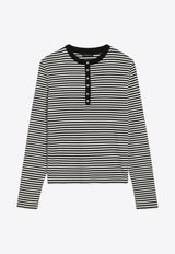 Anine Bing Alessia Striped Long-Sleeved T-shirt Monochrome A-08-10314CO/Q_ANINE-MTL2