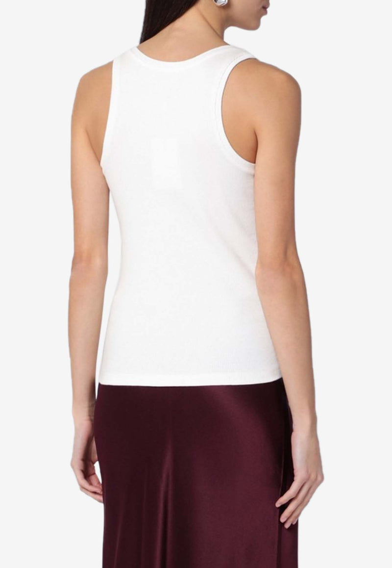 Anine Bing Alessia Ribbed Tank Top White A-08-10316CO/Q_ANINE-IVY26