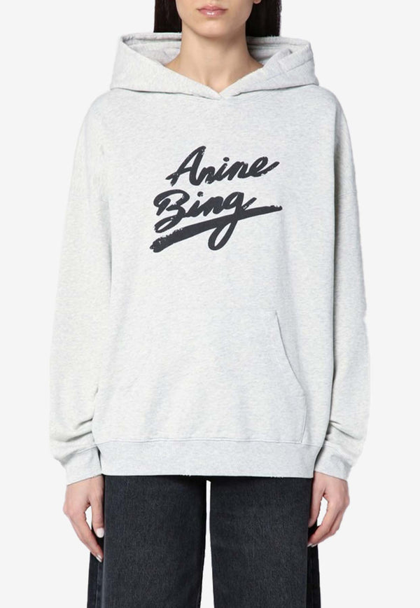 Anine Bing Harvey Logo Print Hoodie Gray A-08-10525CO/Q_ANINE-GRY1