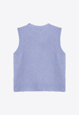 Roberto Collina Ribbed Cashmere-Blend Sweater Vest Light Blue A01014A01/P_ROBER-13