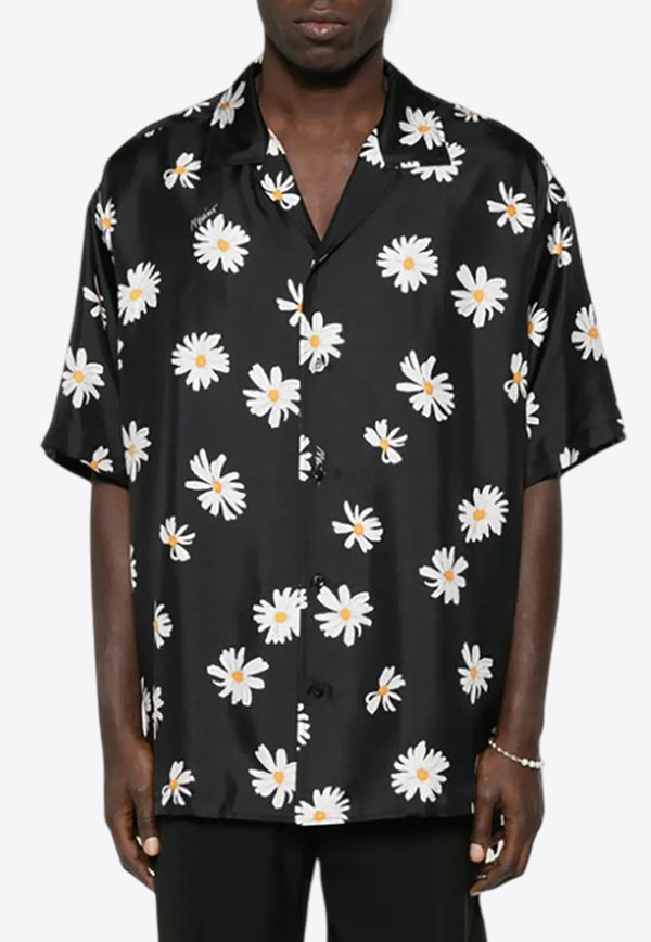 Moschino All-Over Daisy Print Bowling Shirt Black A0226 0261 1555